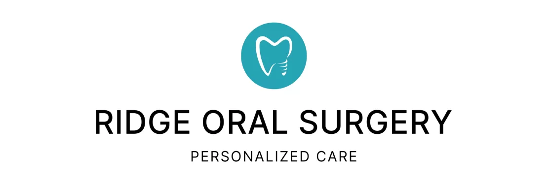 The Ridge Oral Surgery logo features a white tooth inside a teal circle, symbolizing specialized care like dental surgery.