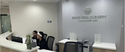 The reception desk at Ridge Oral Surgery.
