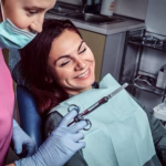 Oral surgery patient receiving comfortable dental treatment at the Ridge Oral Surgery clinic.